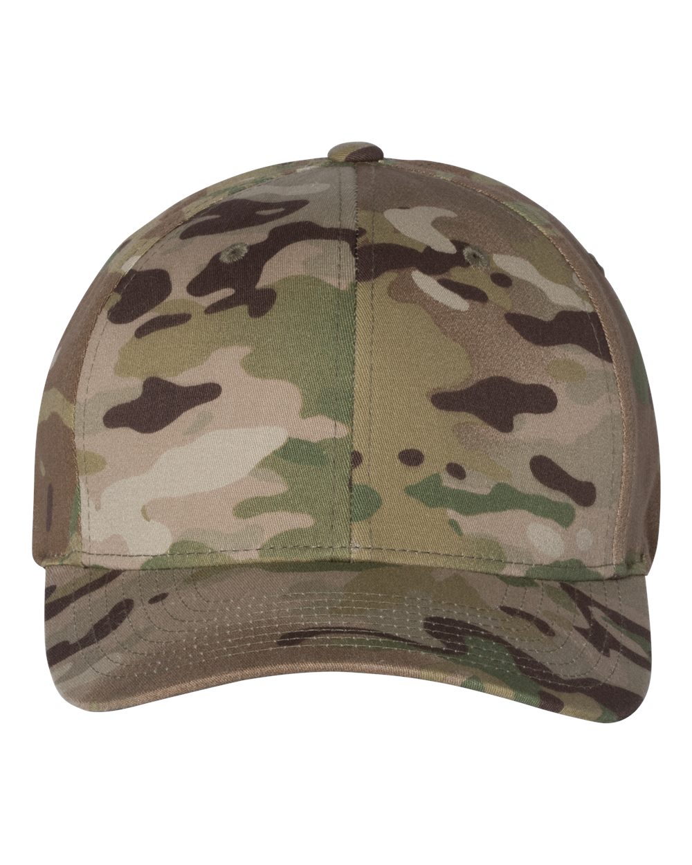 Cotton Blend Cap - Front - B26095563 - Multicam Green