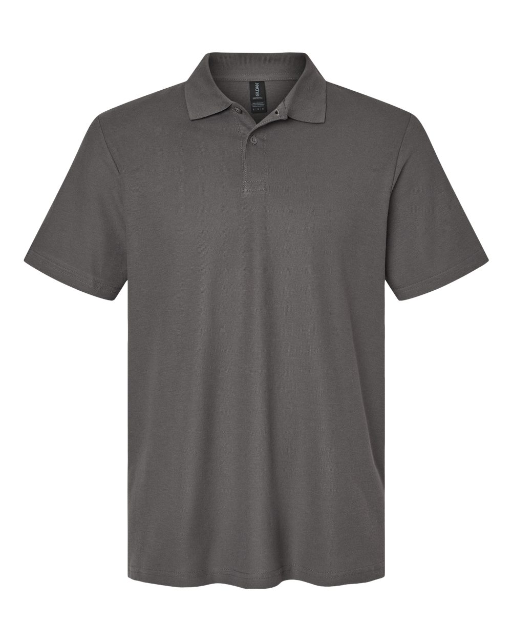 Men's Softstyle® Pique Polo - Front - B00460093 - Charcoal