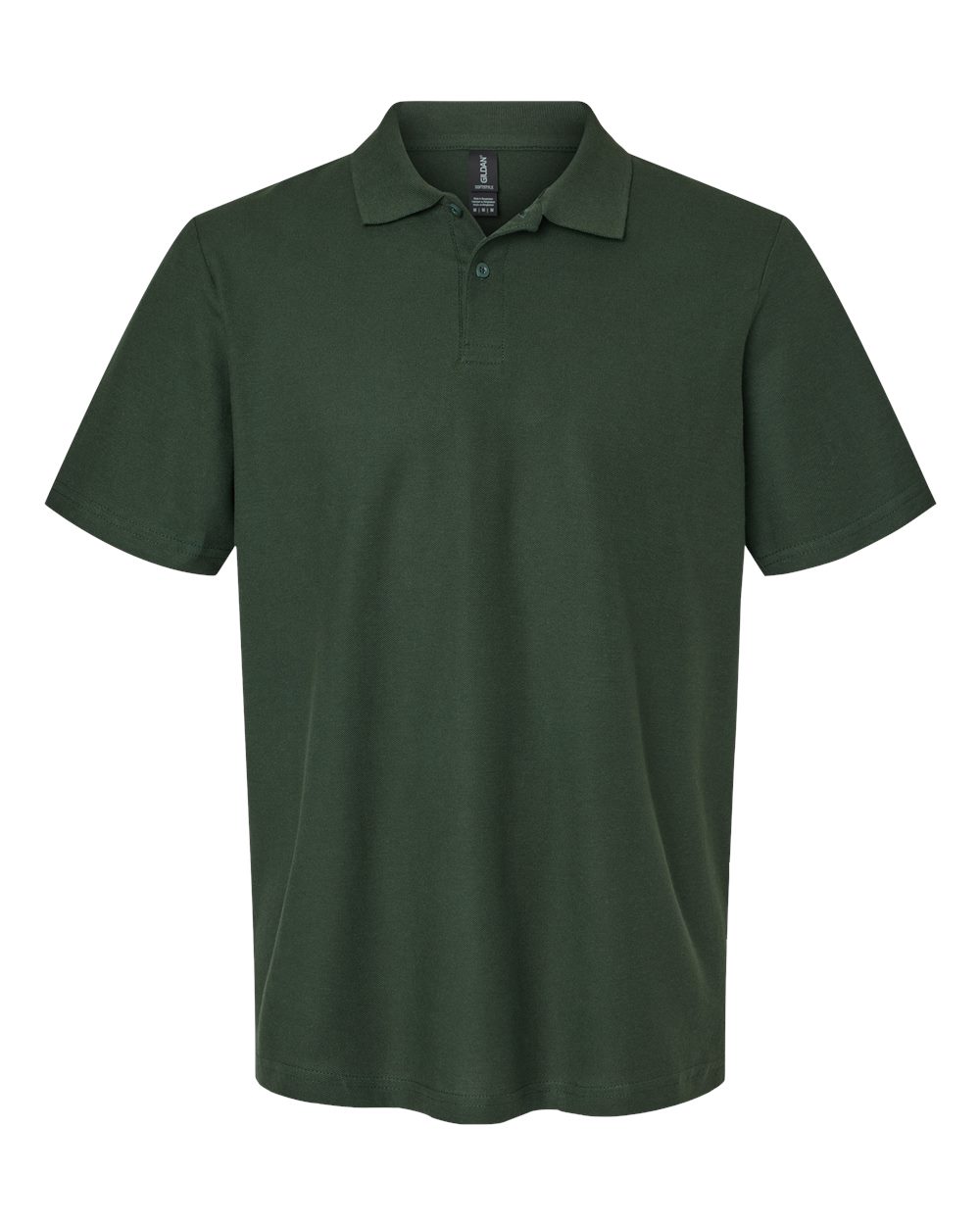 Men's Softstyle® Pique Polo - Front - B00460543 - Forest Green