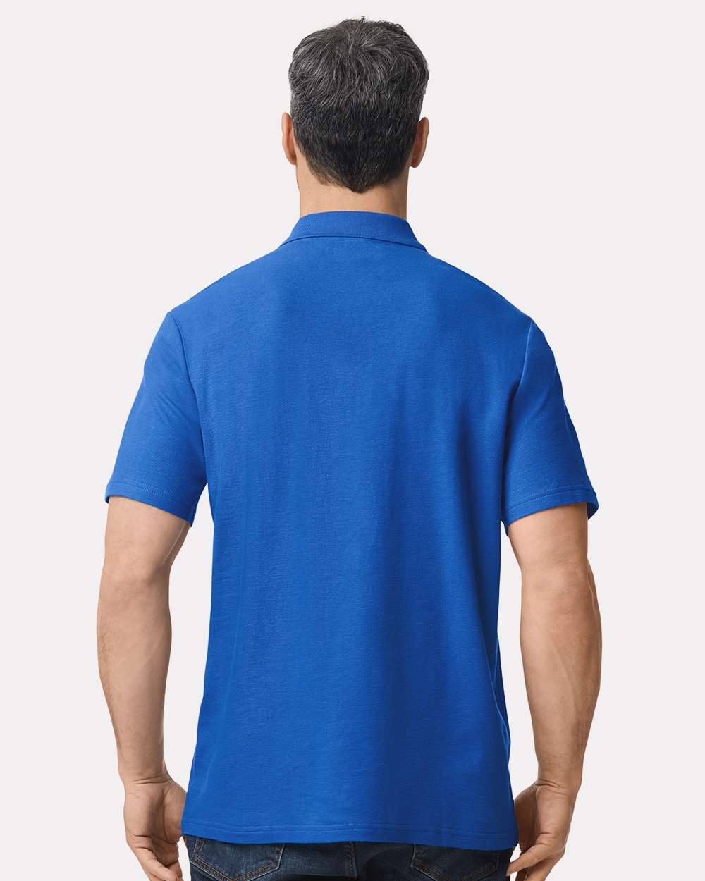 Men's Softstyle® Pique Polo - OnModelBack - B00460753 - Royal