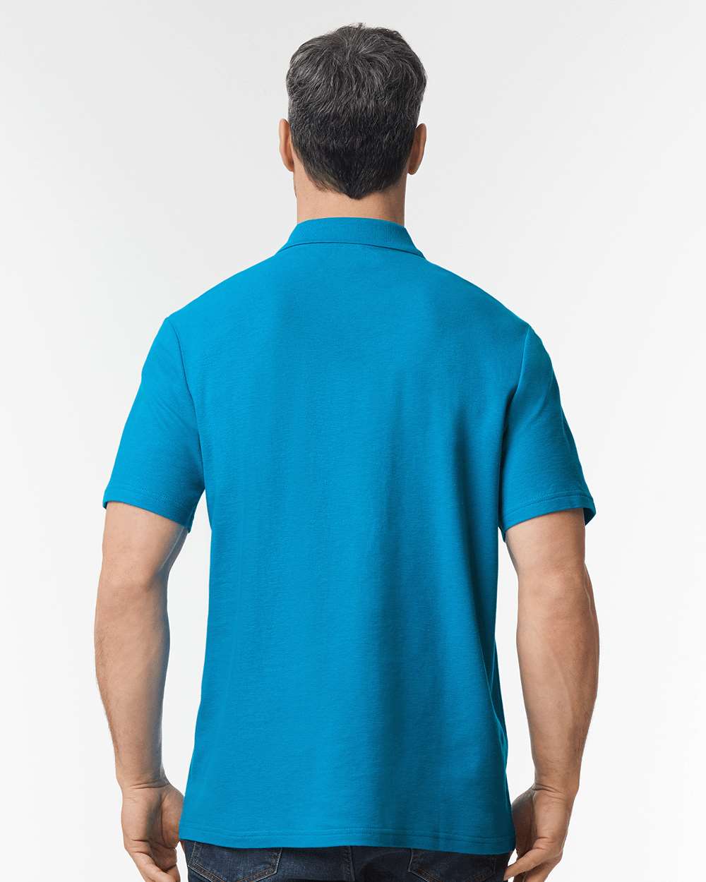 Men's Softstyle® Pique Polo - OnModelBack - B00460763 - Sapphire