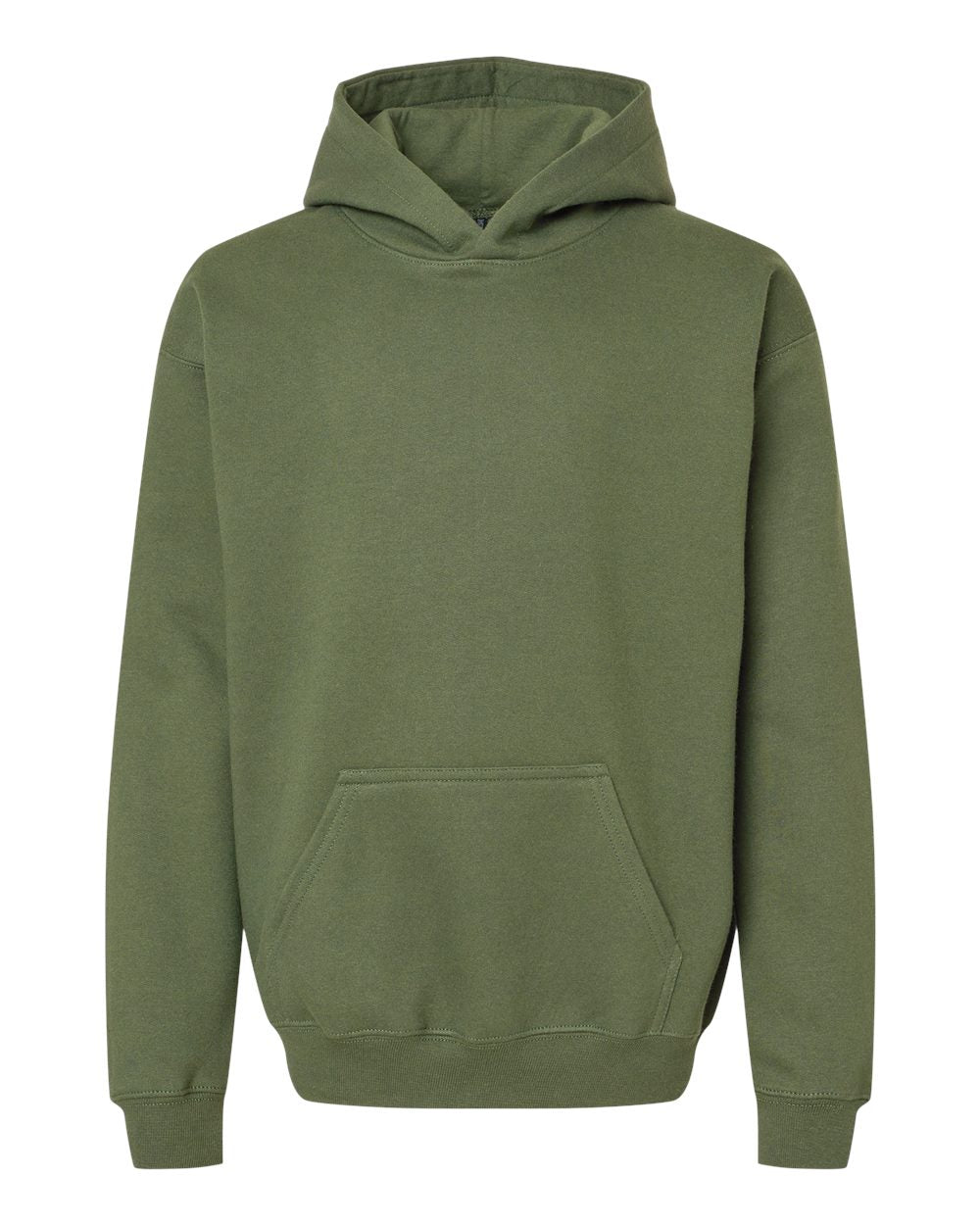Youth Softstyle® Midweight Hooded Sweatshirt - Front - B00960062 - Military Green