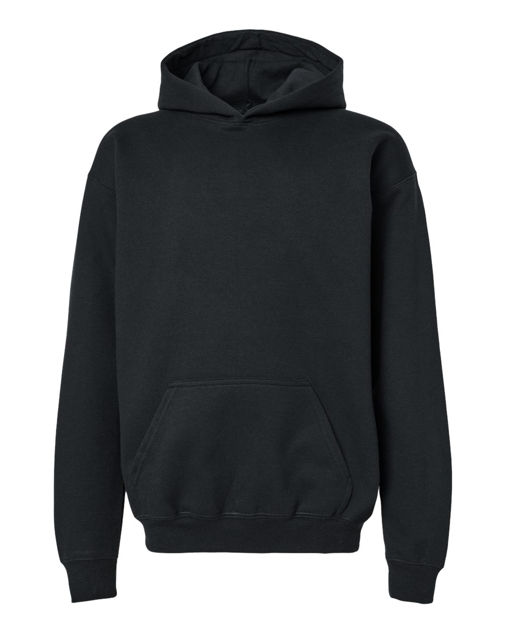 Youth Softstyle® Midweight Hooded Sweatshirt - Front - B00960502 - Black