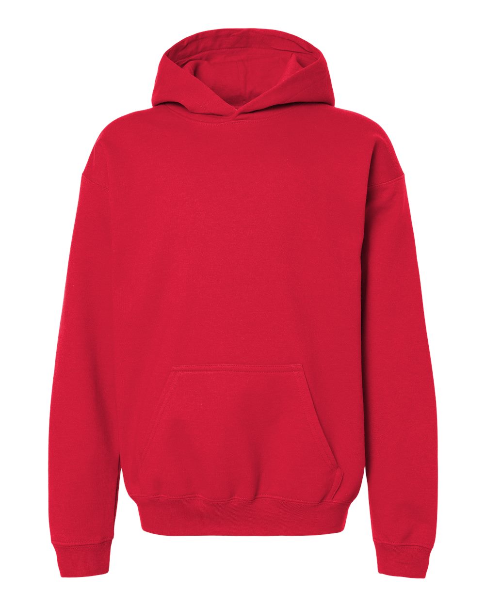 Youth Softstyle® Midweight Hooded Sweatshirt - Front - B00960702 - Red