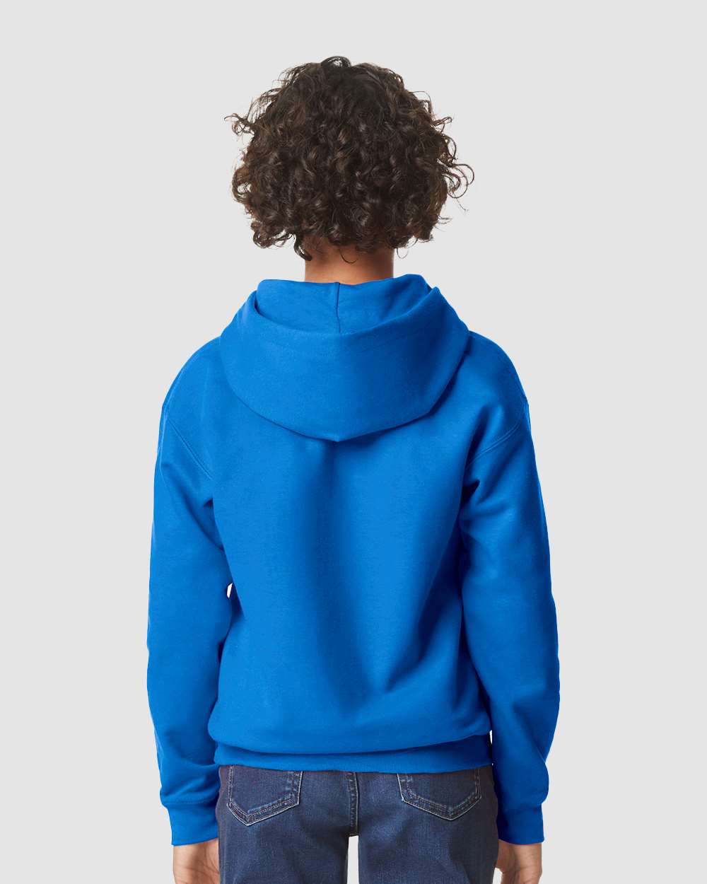 Youth Softstyle® Midweight Hooded Sweatshirt - OnModelBack - B00960752 - Royal