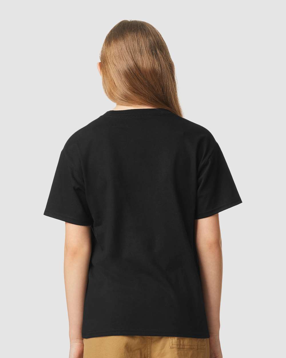 Youth Softstyle® CVC T-Shirt - OnModelBack - B02260502 - Pitch Black