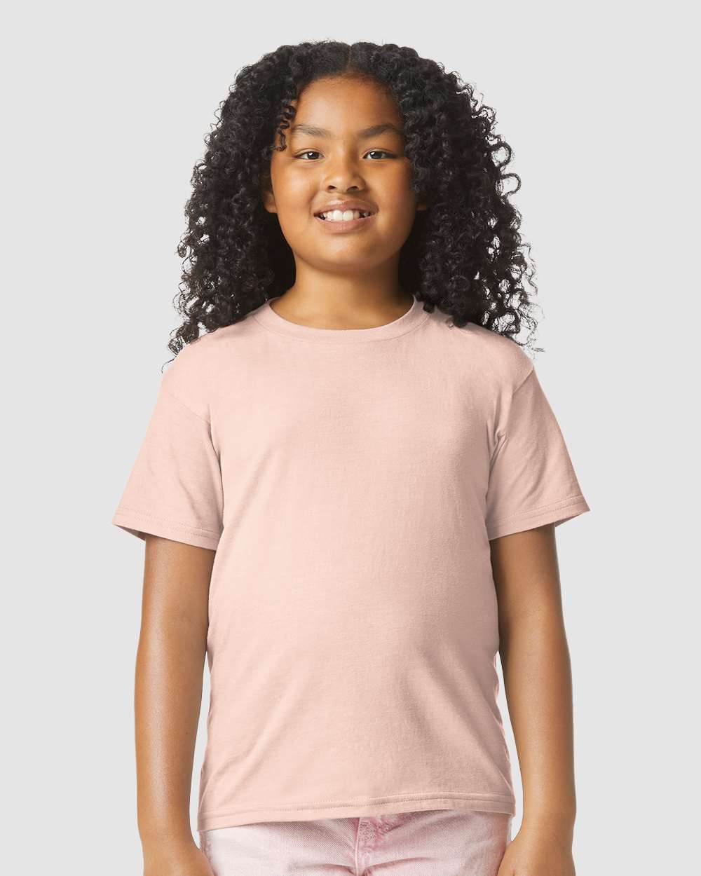 Youth Softstyle® CVC T-Shirt - OnModelFront - B02260302 - Dusty Rose
