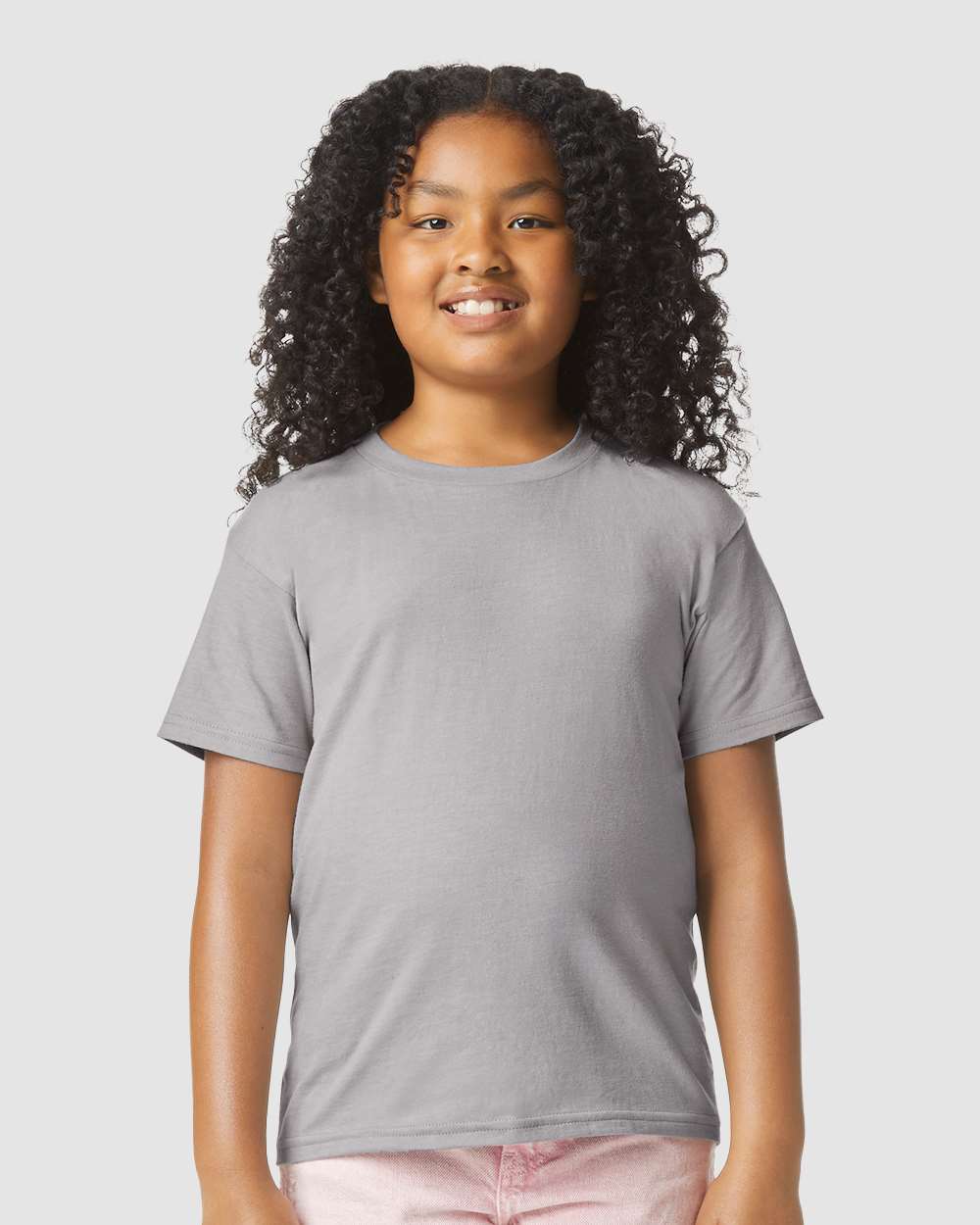 Youth Softstyle® CVC T-Shirt - OnModelFront - B02260582 - Cement