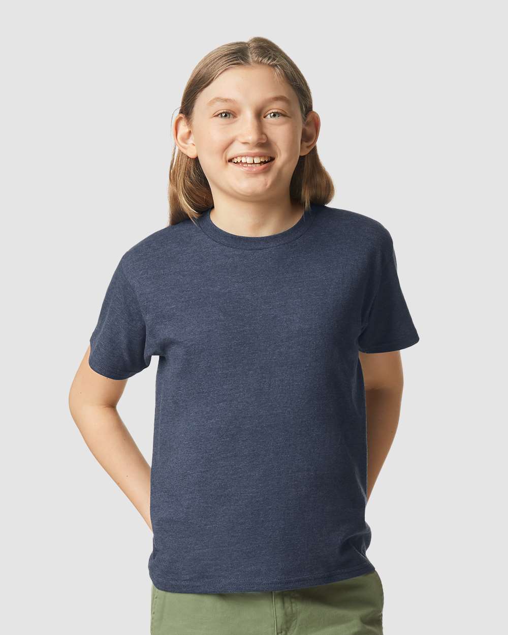 Youth Softstyle® CVC T-Shirt - OnModelFront - B02260652 - Navy Mist