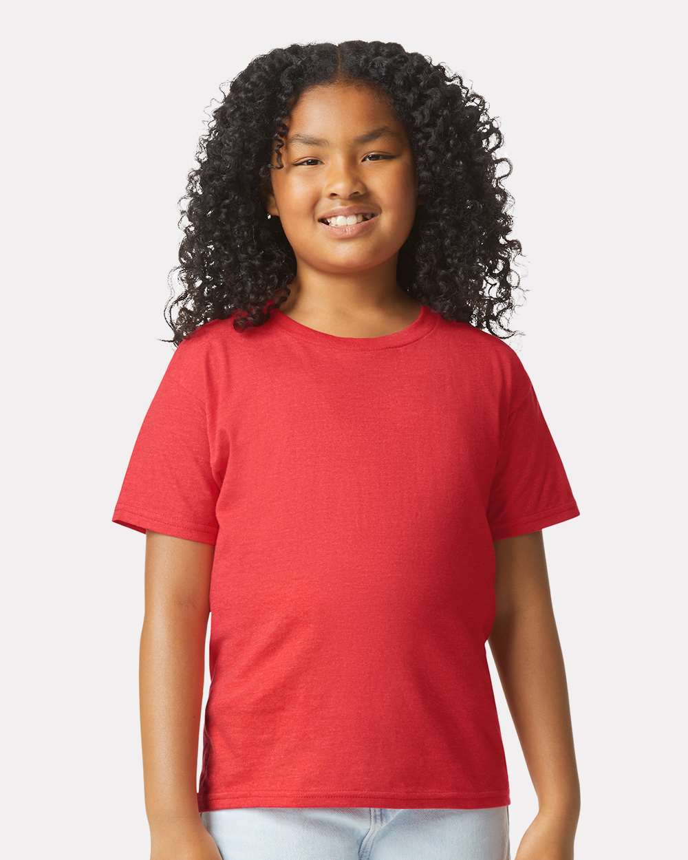 Youth Softstyle® CVC T-Shirt - OnModelFront - B02260702 - Red Mist