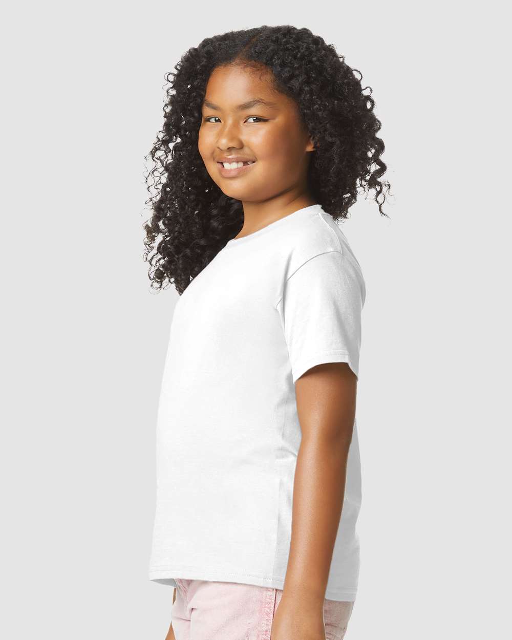 Youth Softstyle® CVC T-Shirt - OnModelSide - B02260002 - White