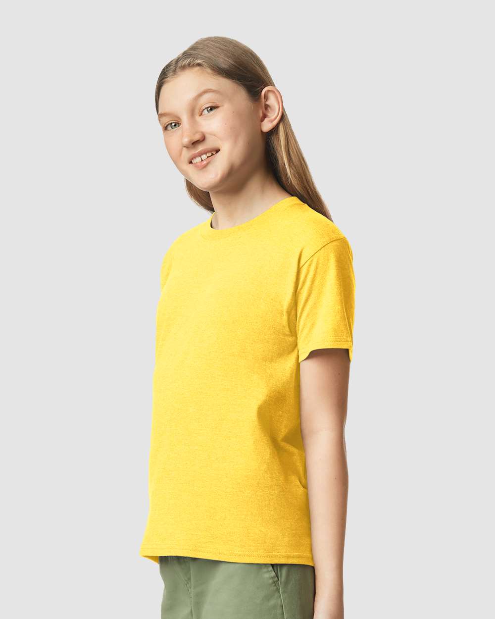 Youth Softstyle® CVC T-Shirt - OnModelSide - B02260122 - Daisy Mist
