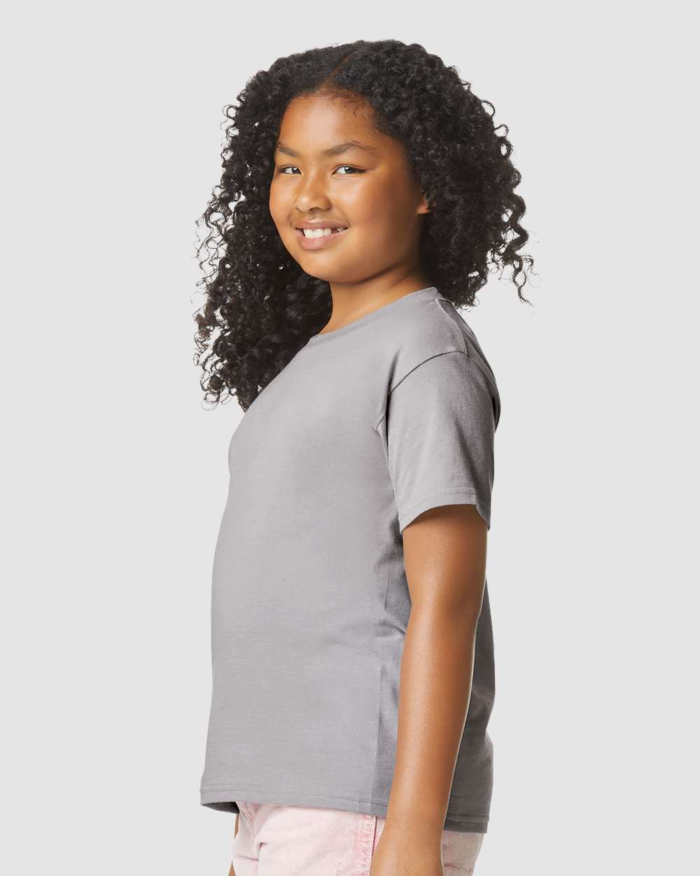 Youth Softstyle® CVC T-Shirt - OnModelSide - B02260582 - Cement