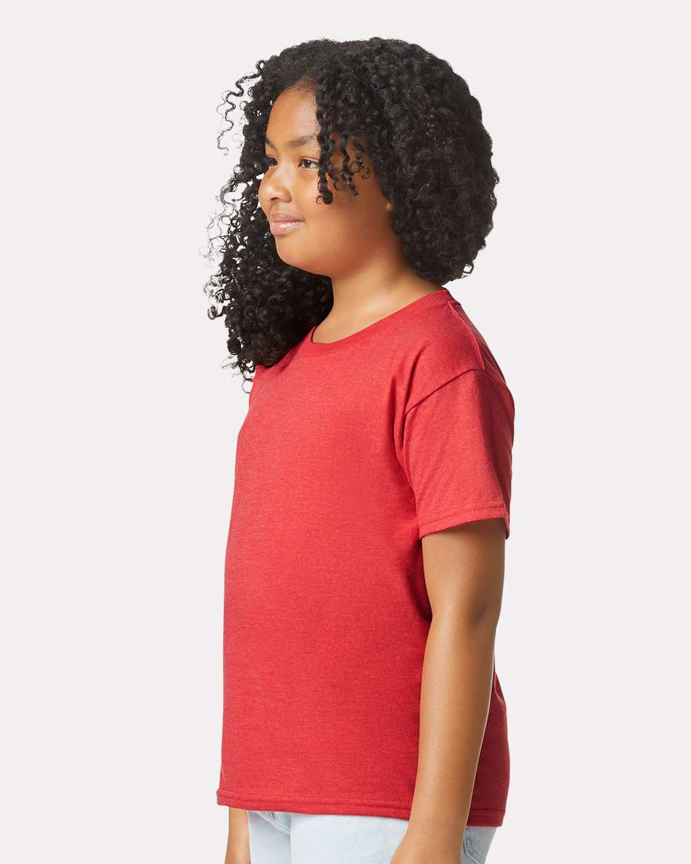 Youth Softstyle® CVC T-Shirt - OnModelSide - B02260702 - Red Mist