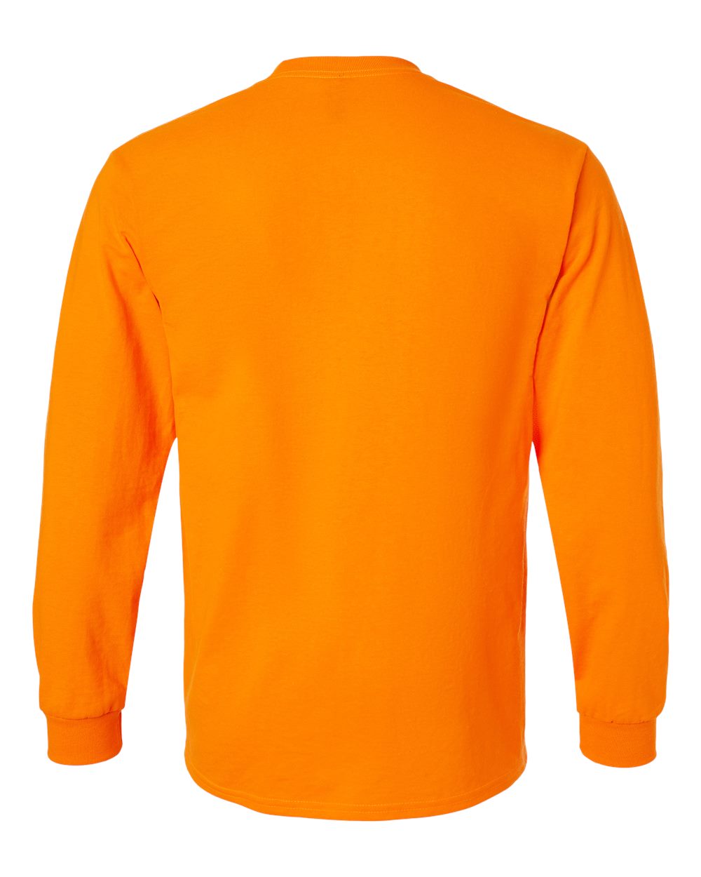 Men's Ultra Cotton® Long Sleeve Pocket T-Shirt - Back - B05060333 - Safety Orange