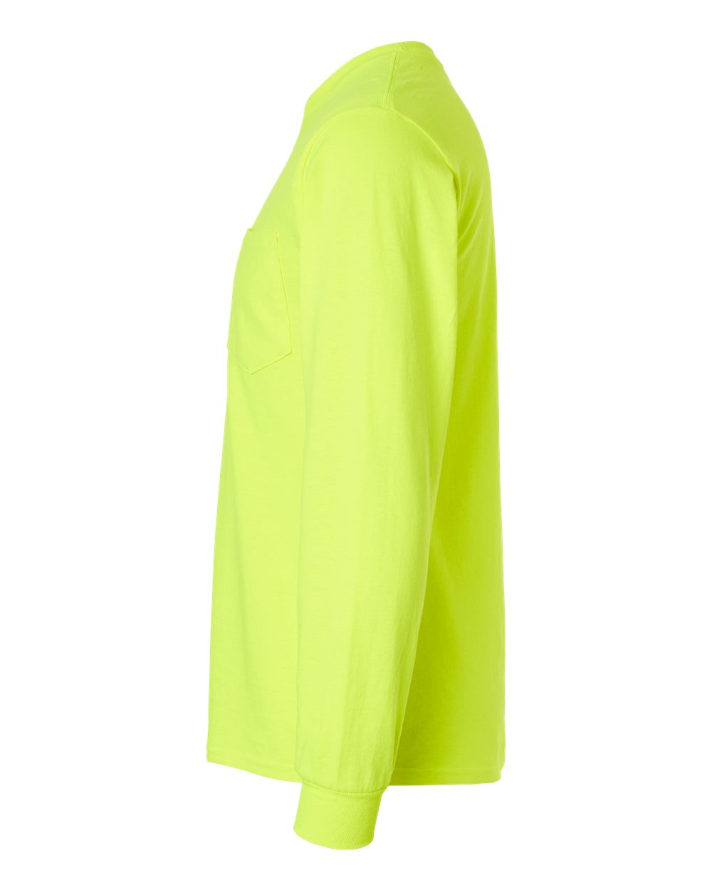 Men's Ultra Cotton® Long Sleeve Pocket T-Shirt - DirectSide - B05060163 - Safety Green