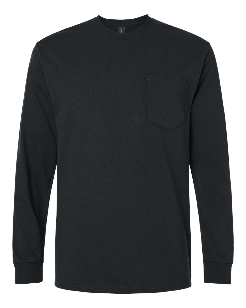 Men's Ultra Cotton® Long Sleeve Pocket T-Shirt - Front - B05060503 - Black
