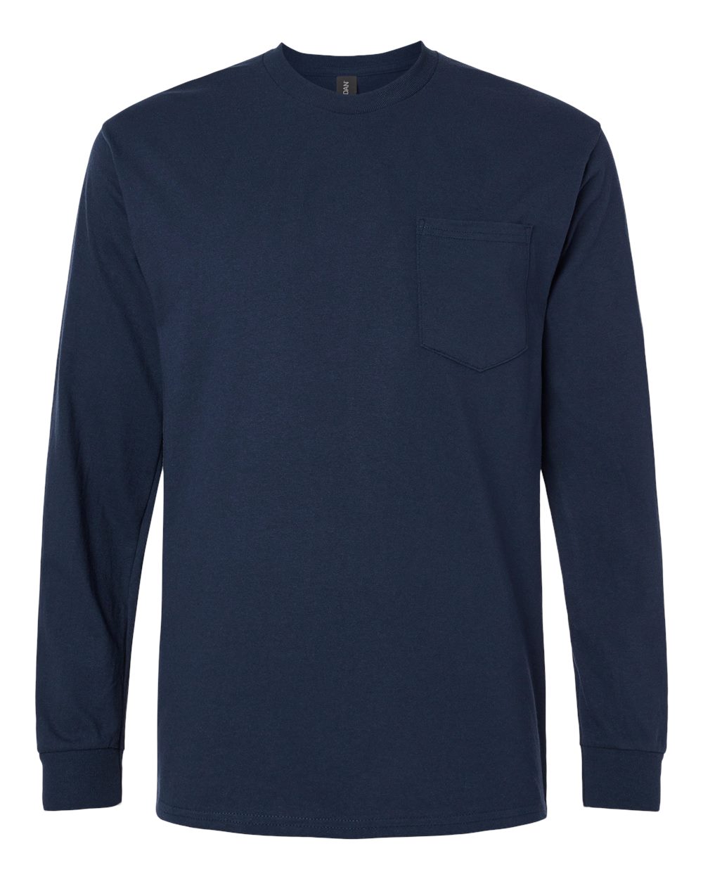Men's Ultra Cotton® Long Sleeve Pocket T-Shirt - Front - B05060653 - Navy