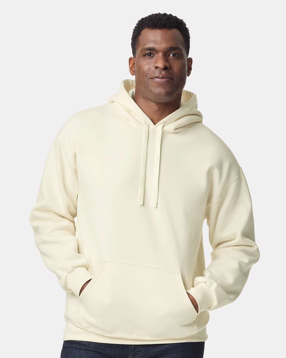 Unisex Hammer™ Maxweight Hooded Sweatshirt - OnModelFront - B02460023 - Off White