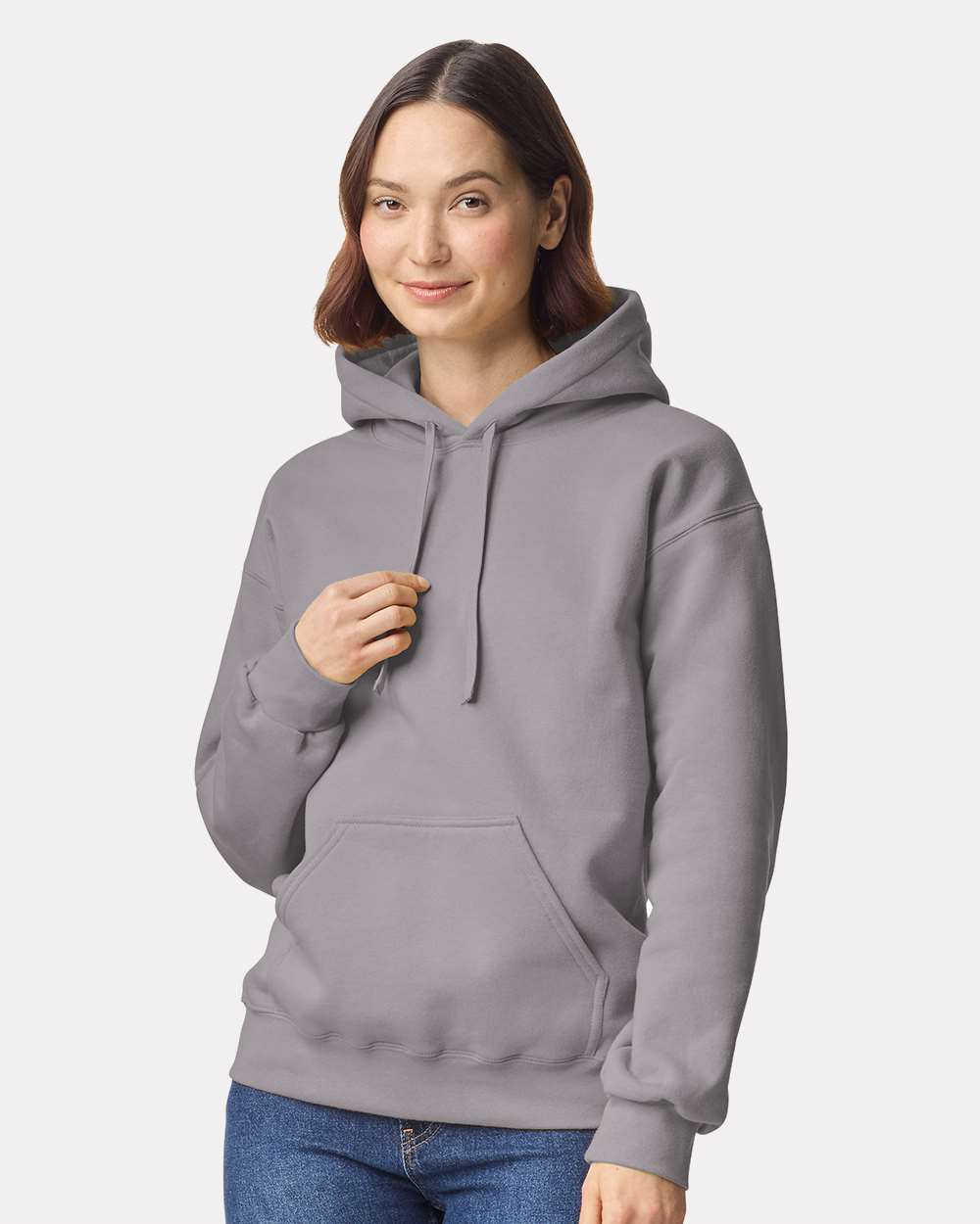 Unisex Hammer™ Maxweight Hooded Sweatshirt - OnModelFront - B02460593 - Gravel