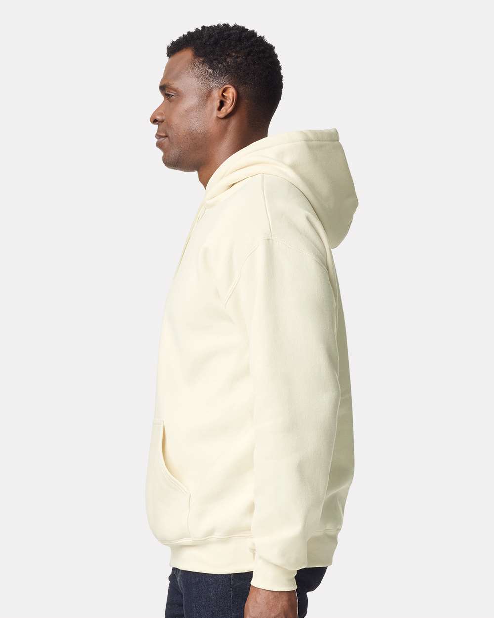 Unisex Hammer™ Maxweight Hooded Sweatshirt - OnModelSide - B02460023 - Off White