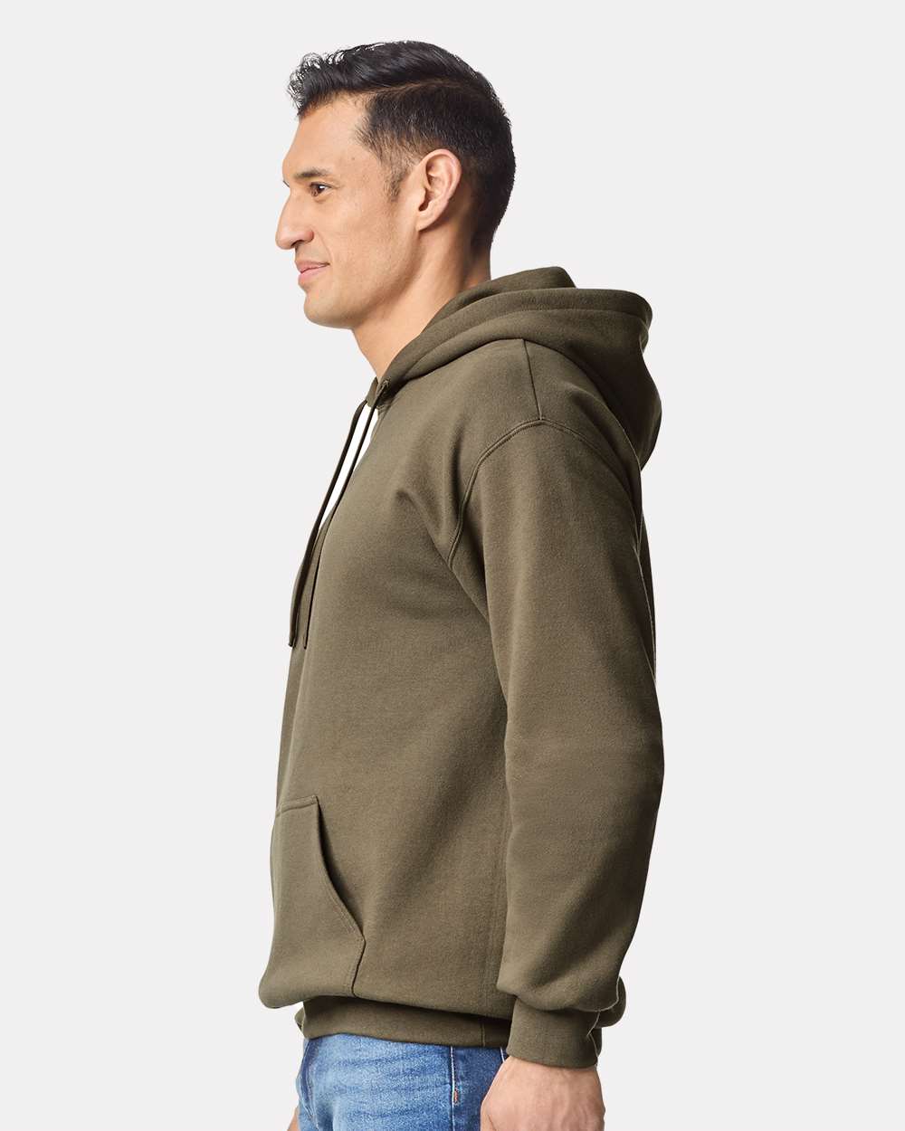 Unisex Hammer™ Maxweight Hooded Sweatshirt - OnModelSide - B02460543 - Olive