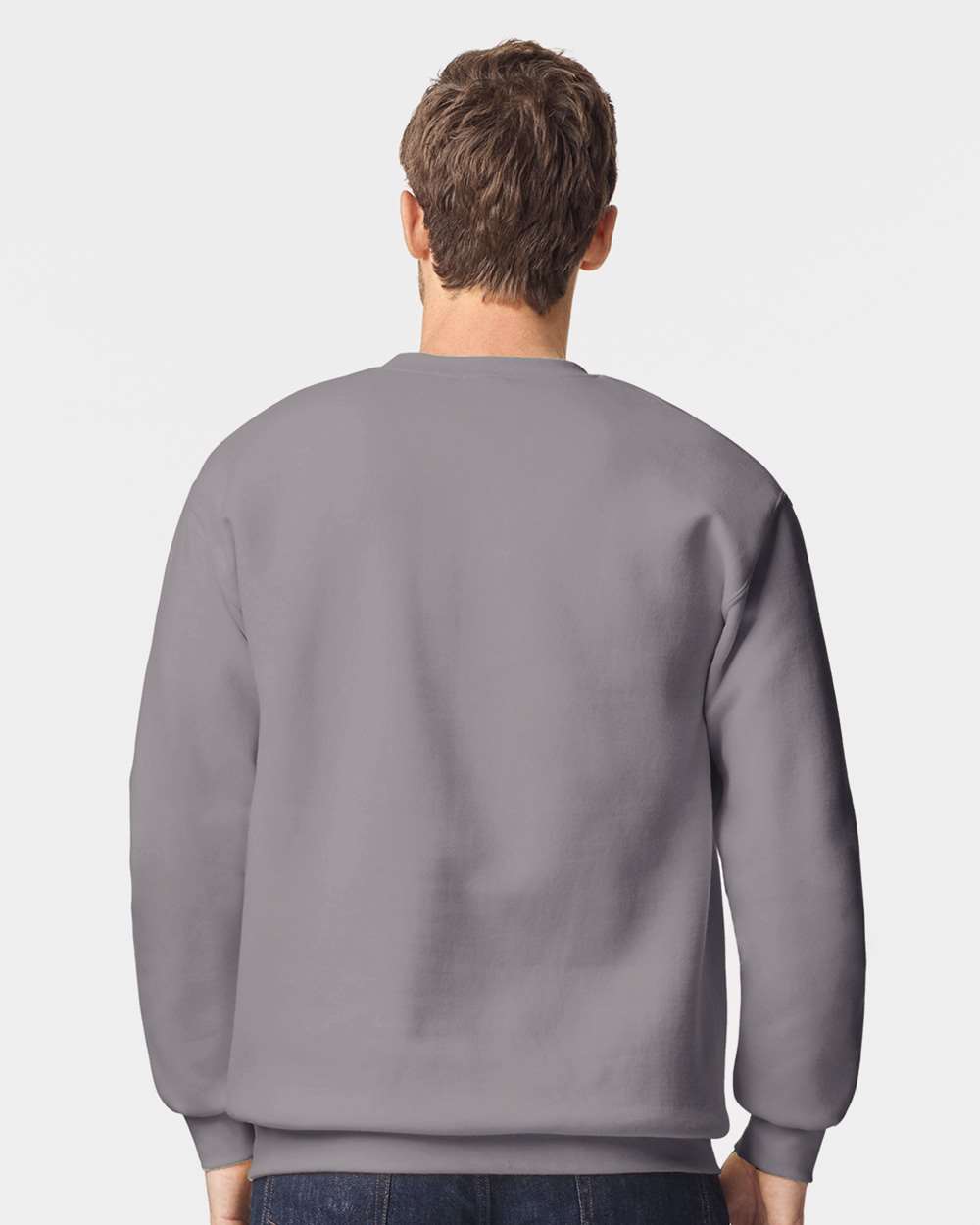 Unisex Hammer™ Maxweight Crewneck Sweatshirt - OnModelBack - B02560593 - Gravel