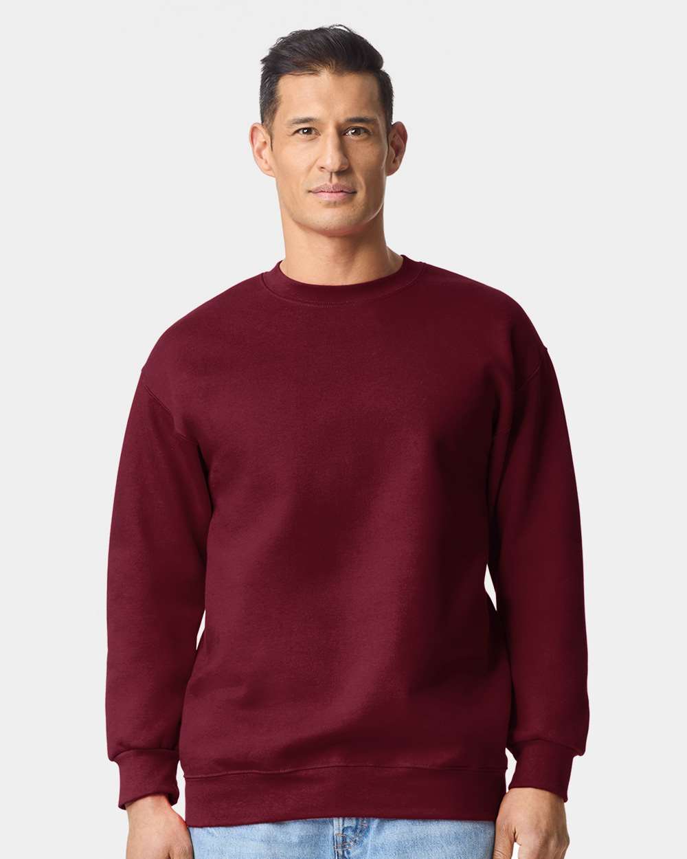 Unisex Hammer™ Maxweight Crewneck Sweatshirt - OnModelFront - B02560533 - Garnet