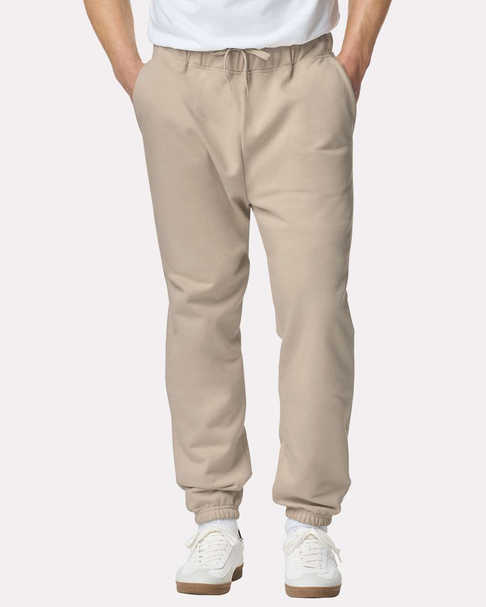 Unisex Softstyle® Midweight Pocket Sweatpants - OnModelFront - B02960243 - Sand