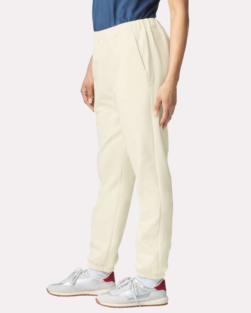 Unisex Softstyle® Midweight Pocket Sweatpants - OnModelSide - B02960023 - Off White