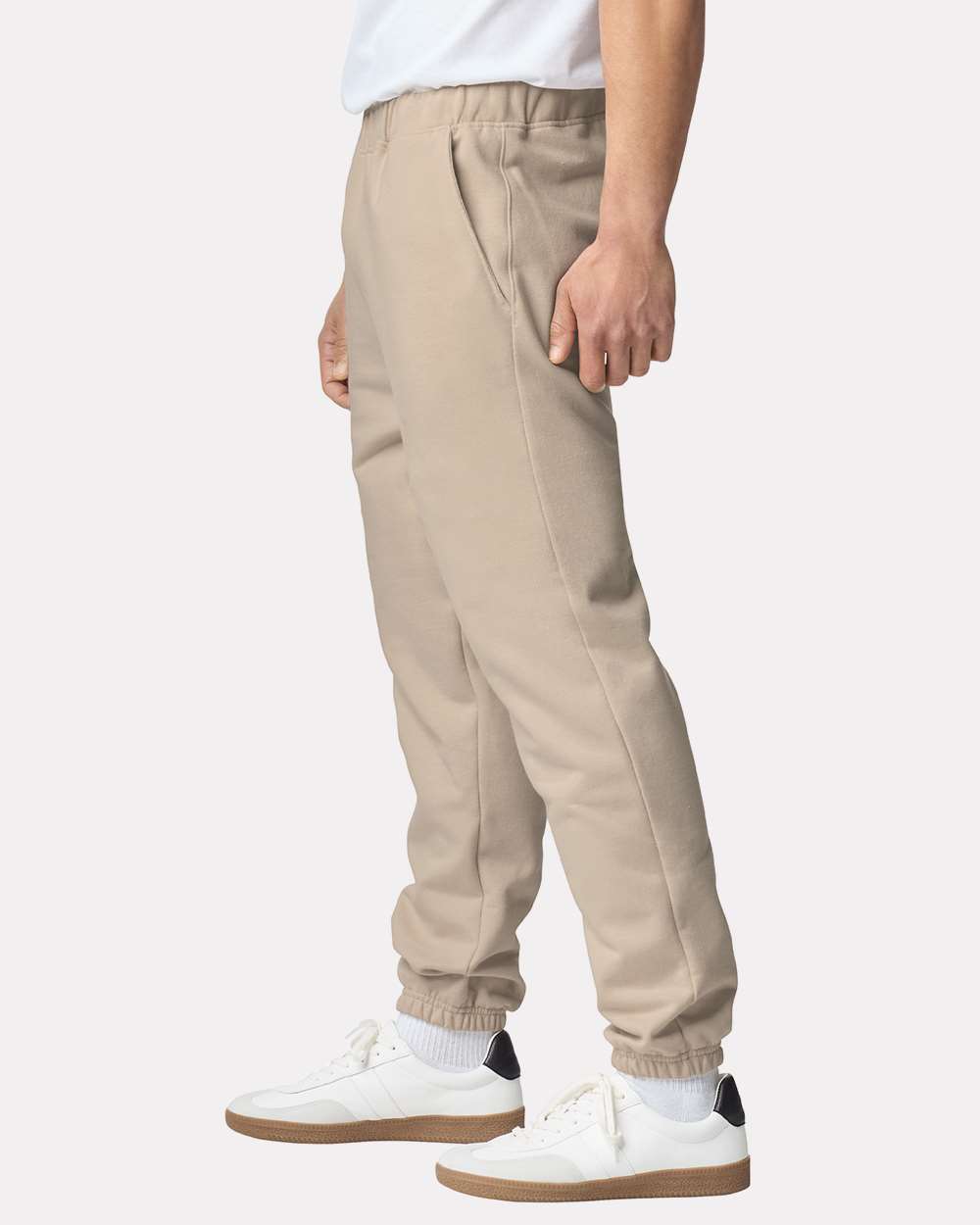 Unisex Softstyle® Midweight Pocket Sweatpants - OnModelSide - B02960243 - Sand
