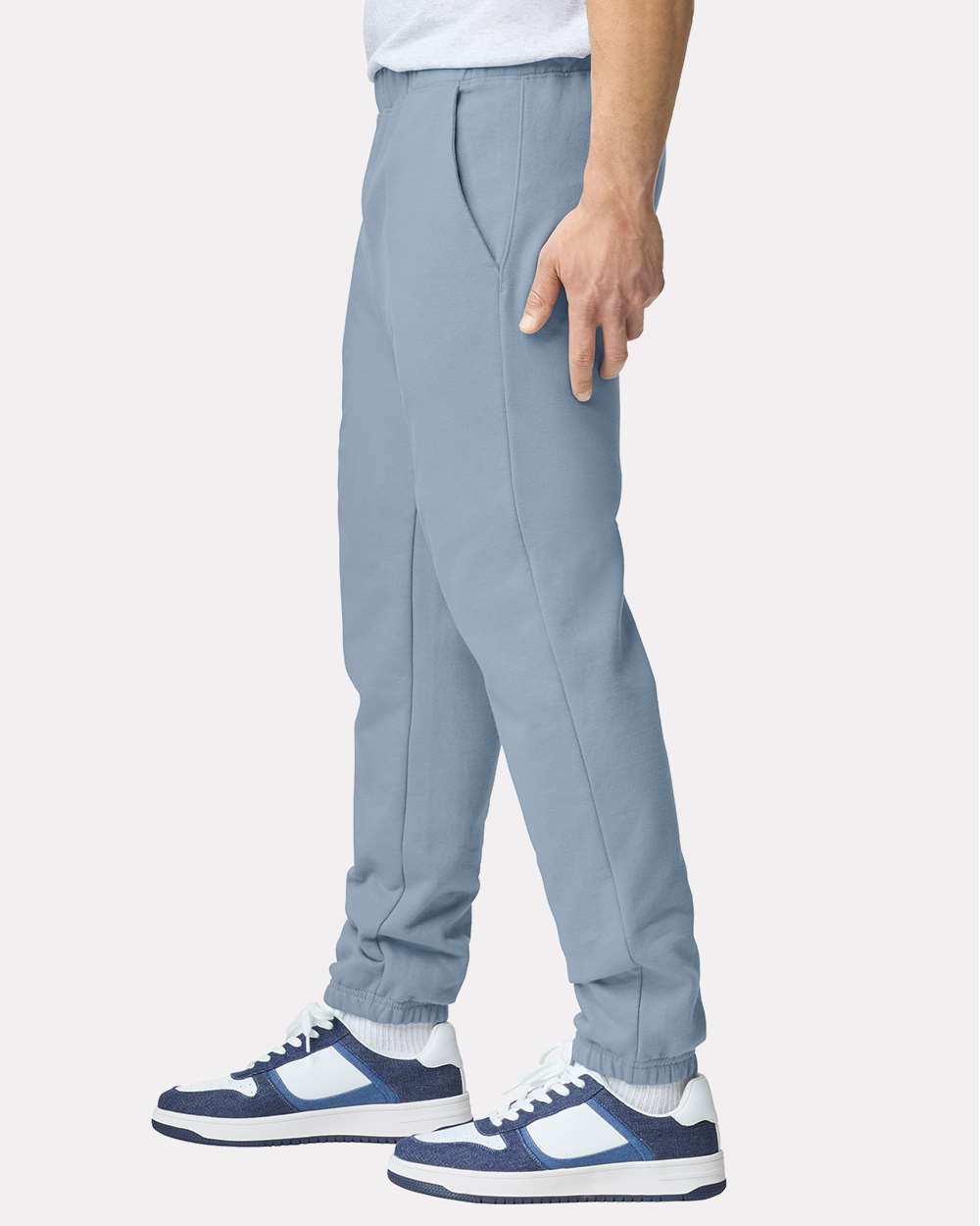 Unisex Softstyle® Midweight Pocket Sweatpants - OnModelSide - B02960253 - Stone Blue