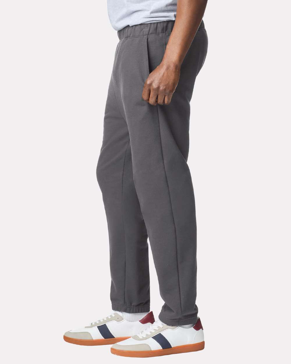 Unisex Softstyle® Midweight Pocket Sweatpants - OnModelSide - B02960493 - Charcoal