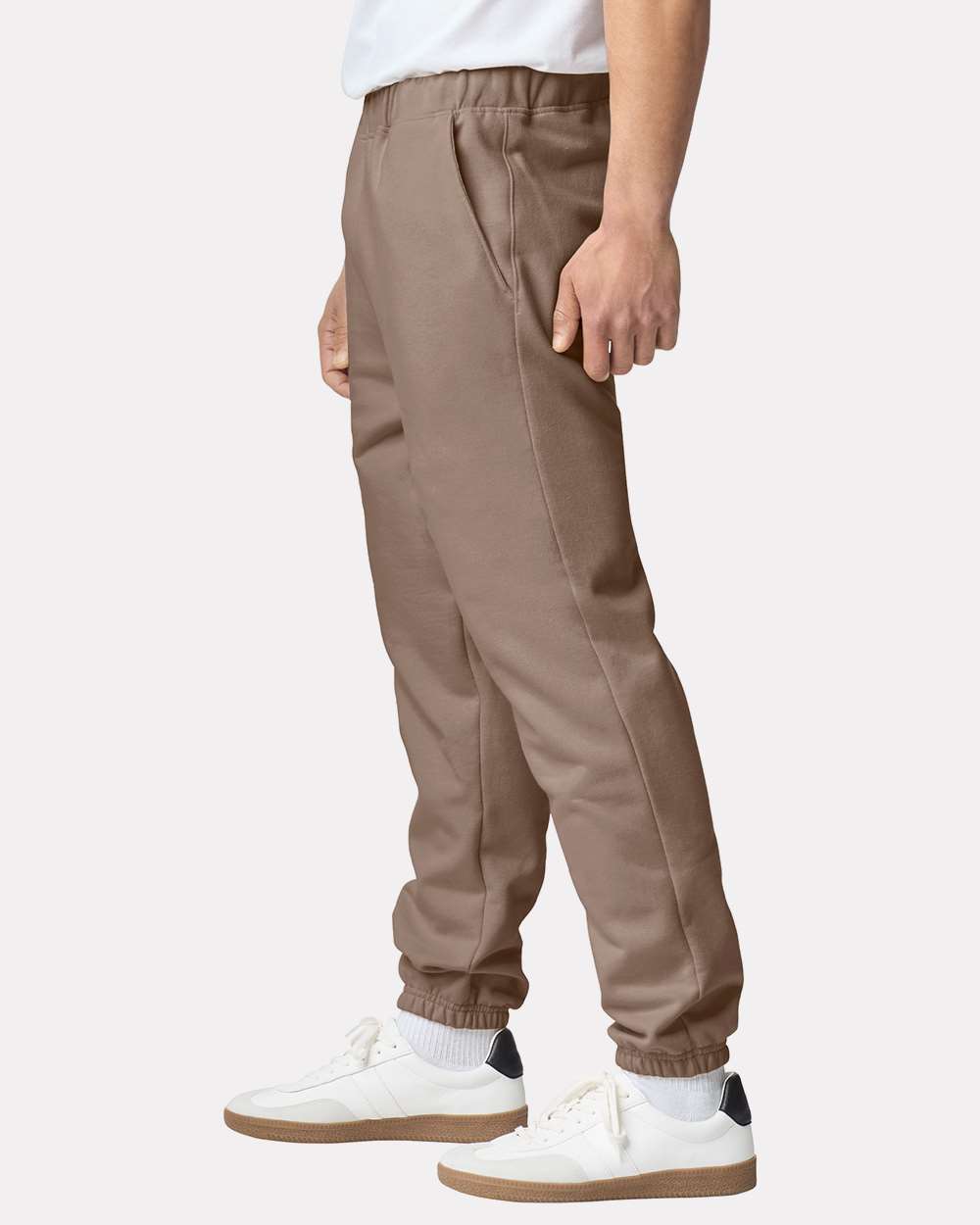Unisex Softstyle® Midweight Pocket Sweatpants - OnModelSide - B02960553 - Brown Savana