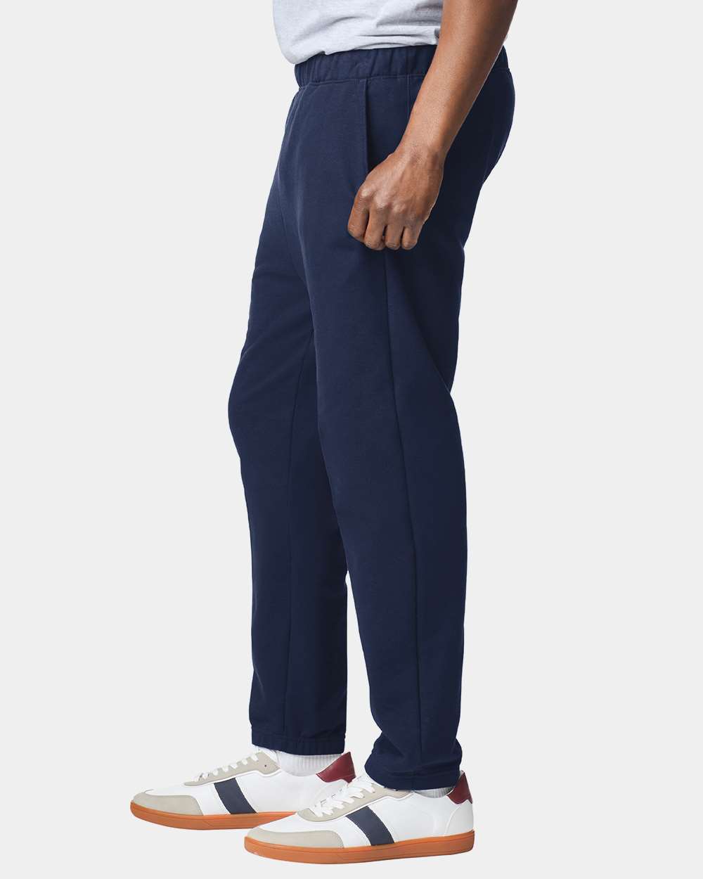 Unisex Softstyle® Midweight Pocket Sweatpants - OnModelSide - B02960653 - Navy