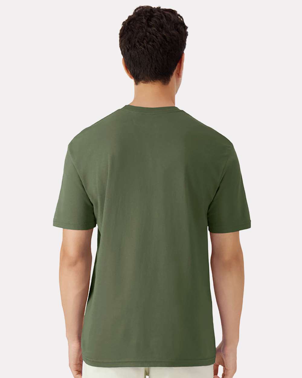 Unisex Light Cotton T-Shirt - OnModelBack - B02860322 - Military Green