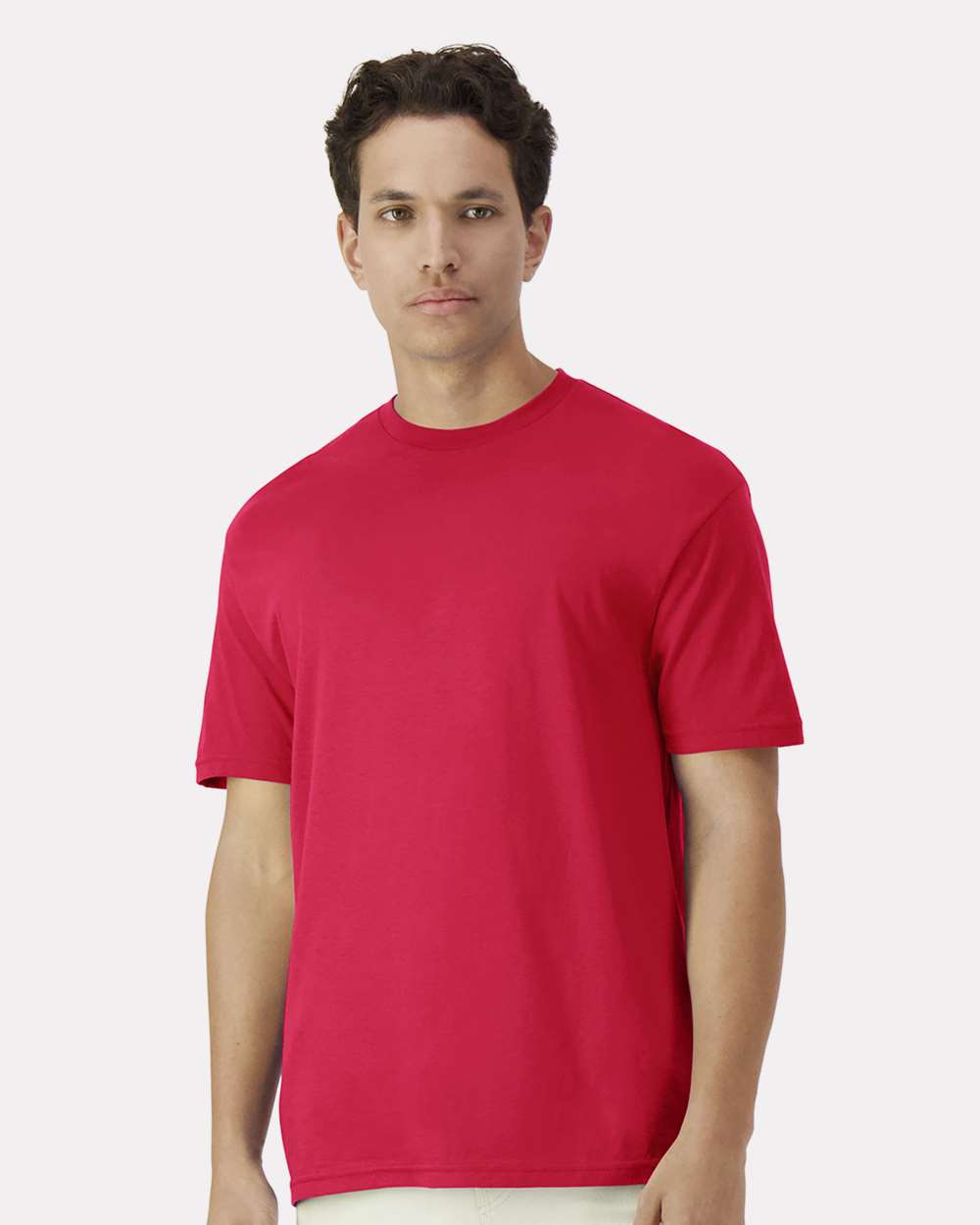 Unisex Light Cotton T-Shirt - OnModelFront - B02860702 - Red