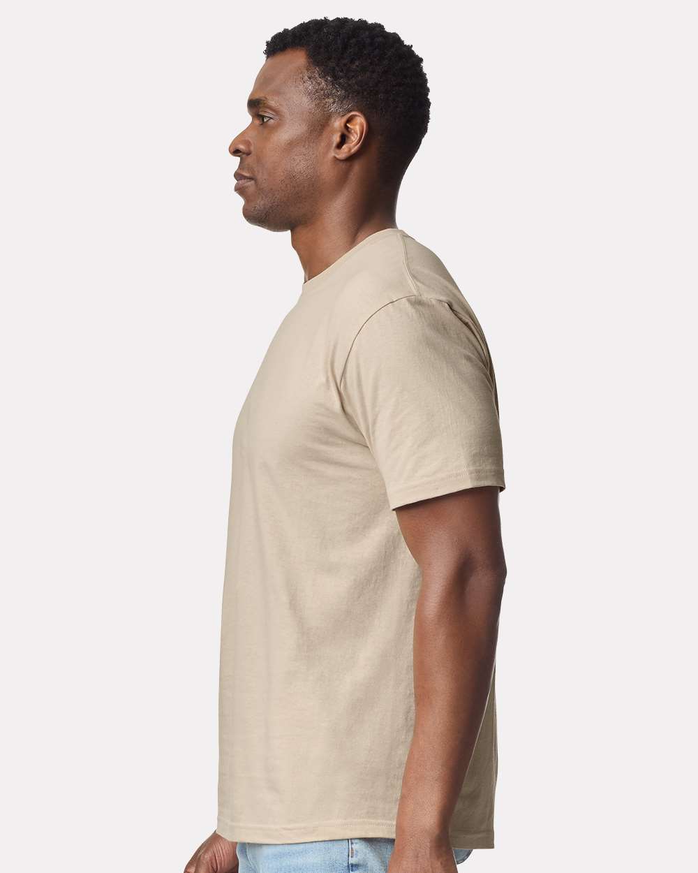 Unisex Light Cotton T-Shirt - OnModelSide - B02860242 - Sand
