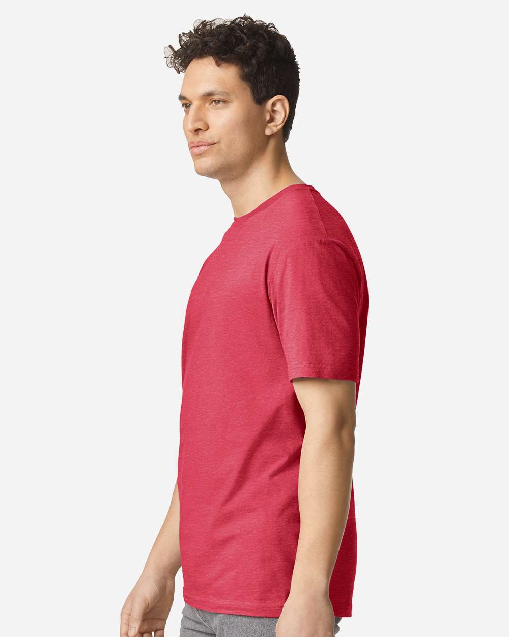 Unisex Light Cotton T-Shirt - OnModelSide - B02860262 - Heather Red