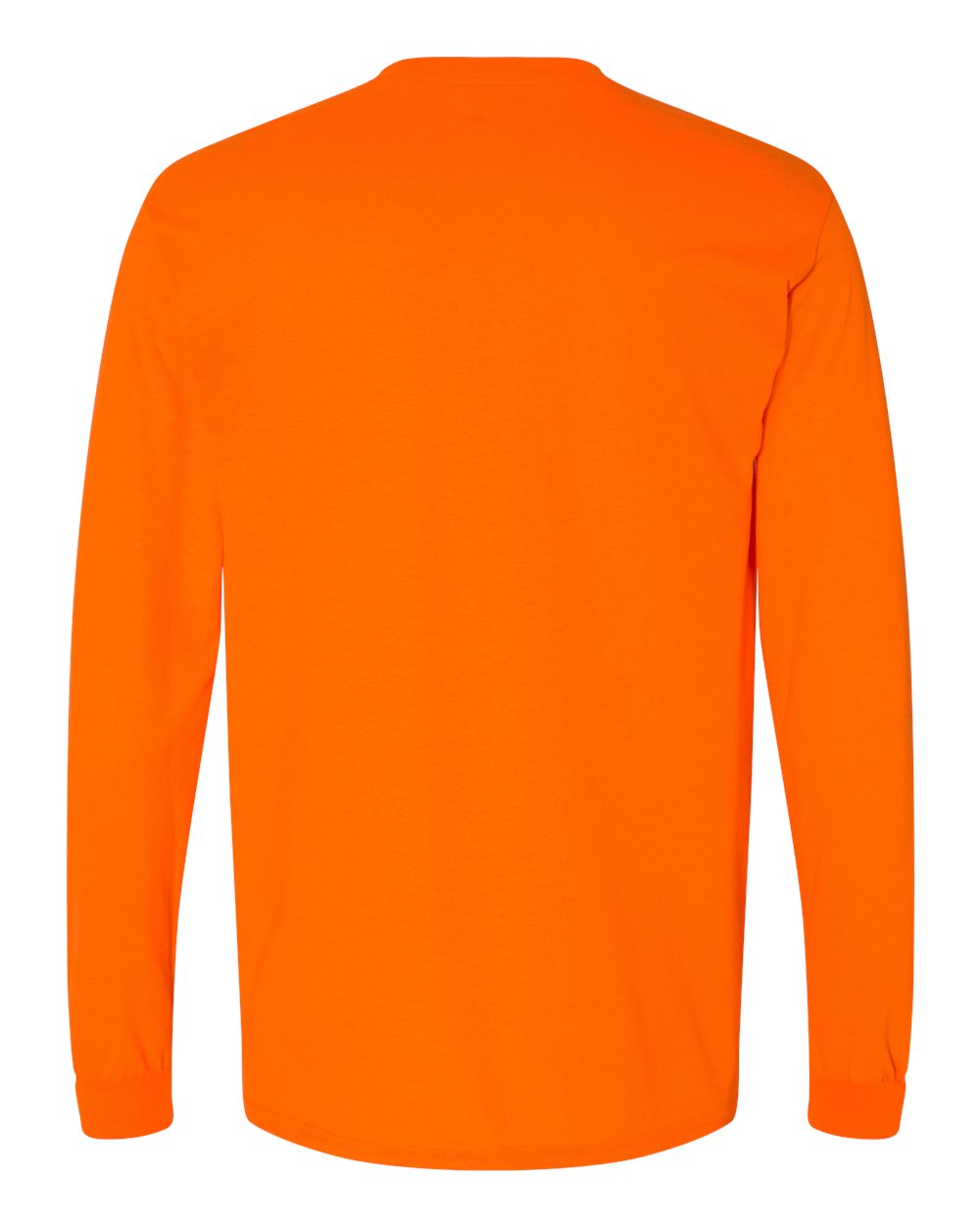 Men's DryBlend® 50/50 Long Sleeve T-Shirt - Back - B07660183 - Safety Orange