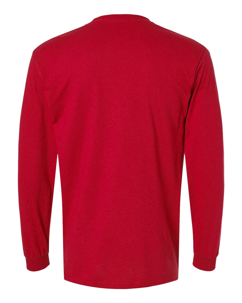 Men's DryBlend® 50/50 Long Sleeve T-Shirt - Back - B07660703 - Red