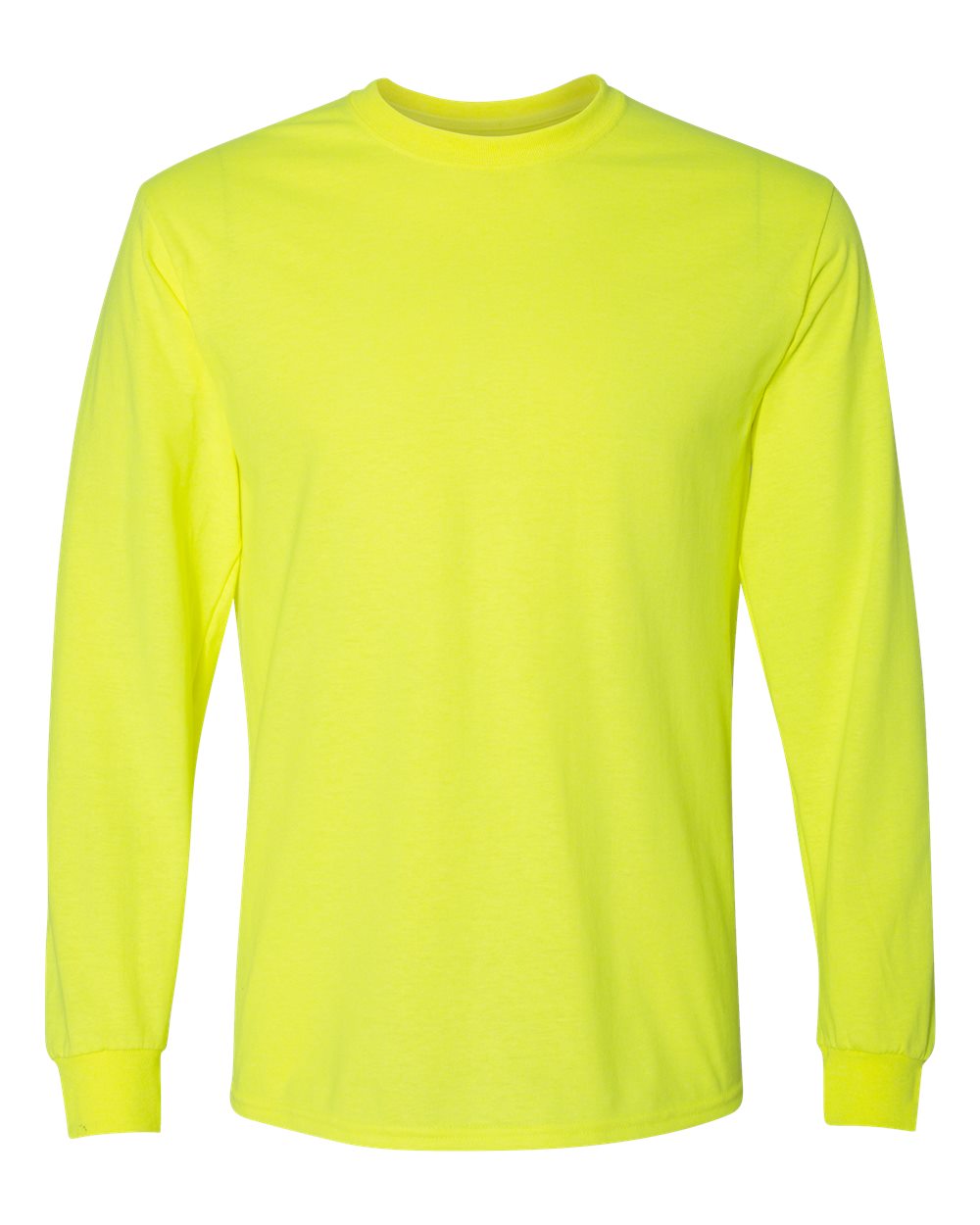 Men's DryBlend® 50/50 Long Sleeve T-Shirt - Front - B07660163 - Safety Green