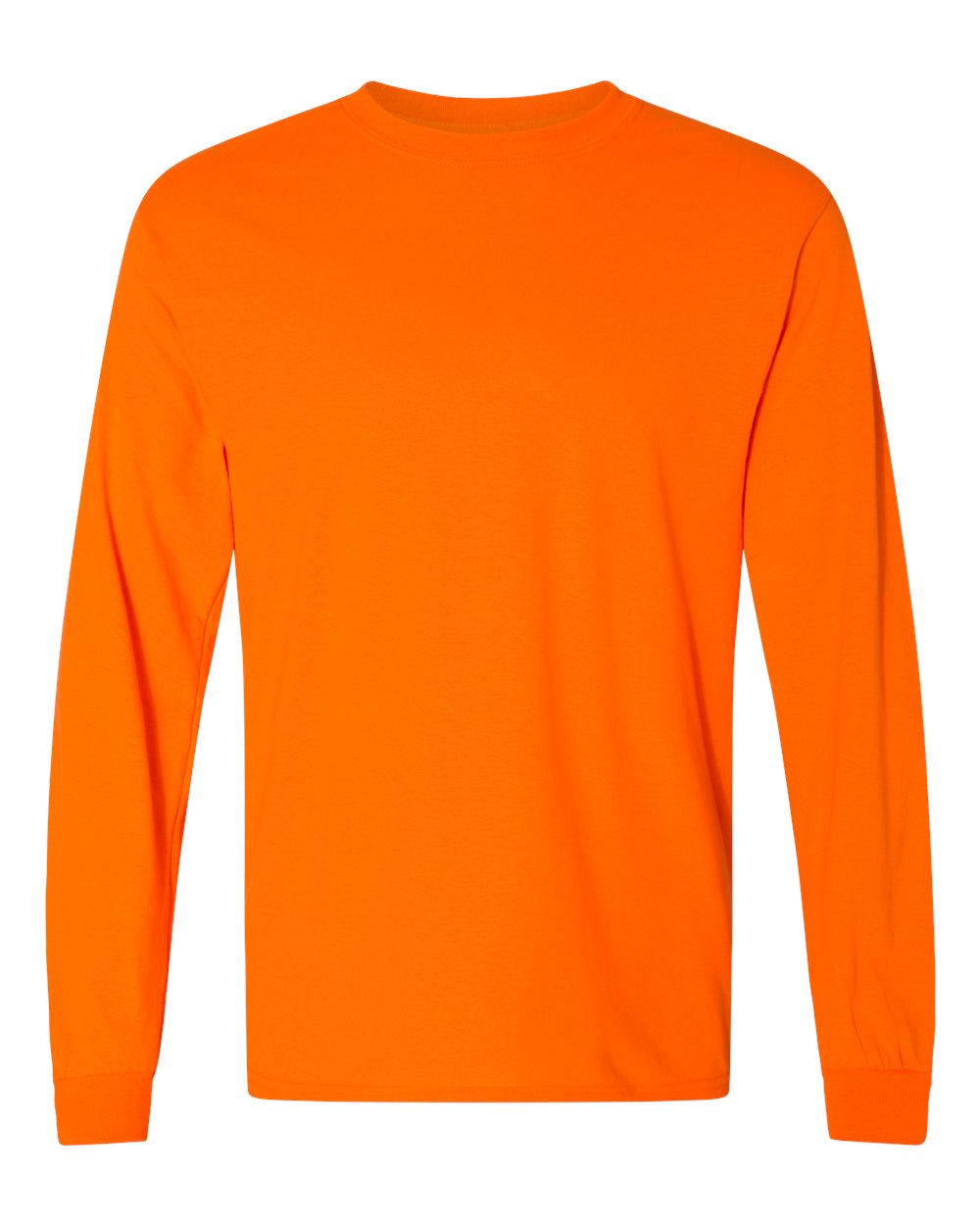 Men's DryBlend® 50/50 Long Sleeve T-Shirt - Front - B07660183 - Safety Orange