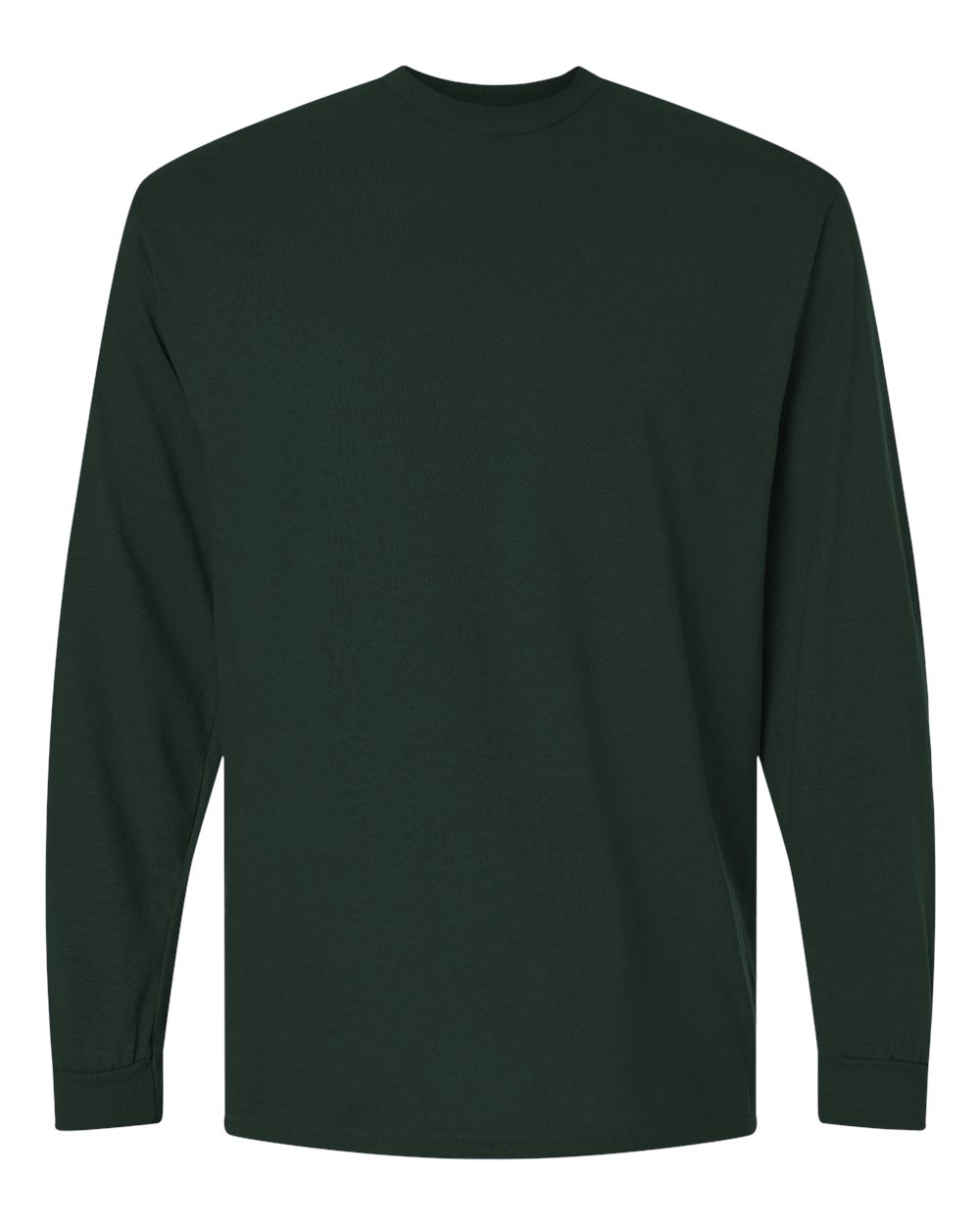 Men's DryBlend® 50/50 Long Sleeve T-Shirt - Front - B07660543 - Forest Green