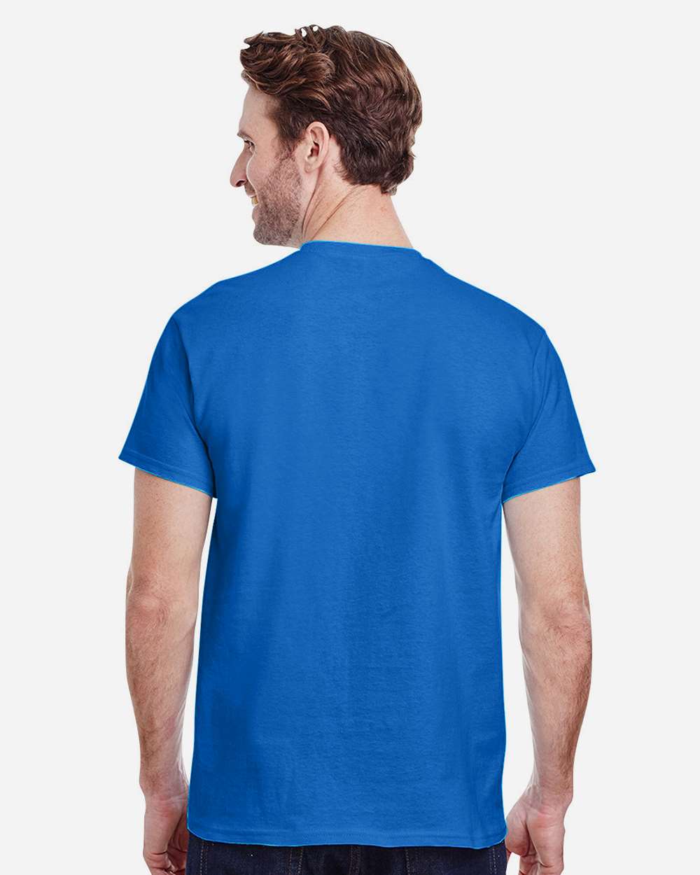 Men's Heavy Cotton™ T-Shirt - OnModelBack - B00060723 - Neon Blue