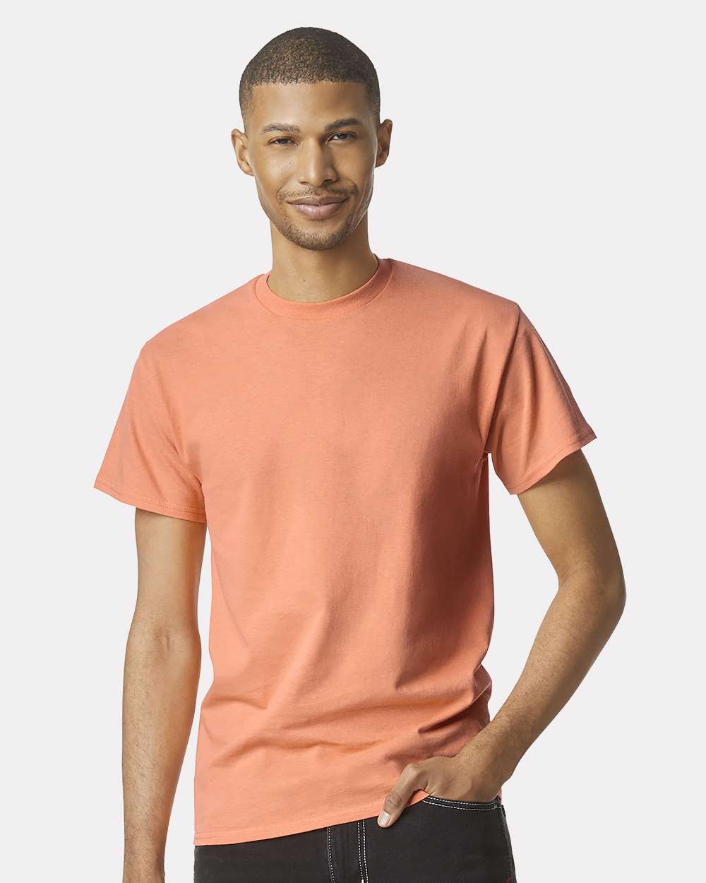 Men's Heavy Cotton™ T-Shirt - OnModelFront - B00060183 - Tangerine