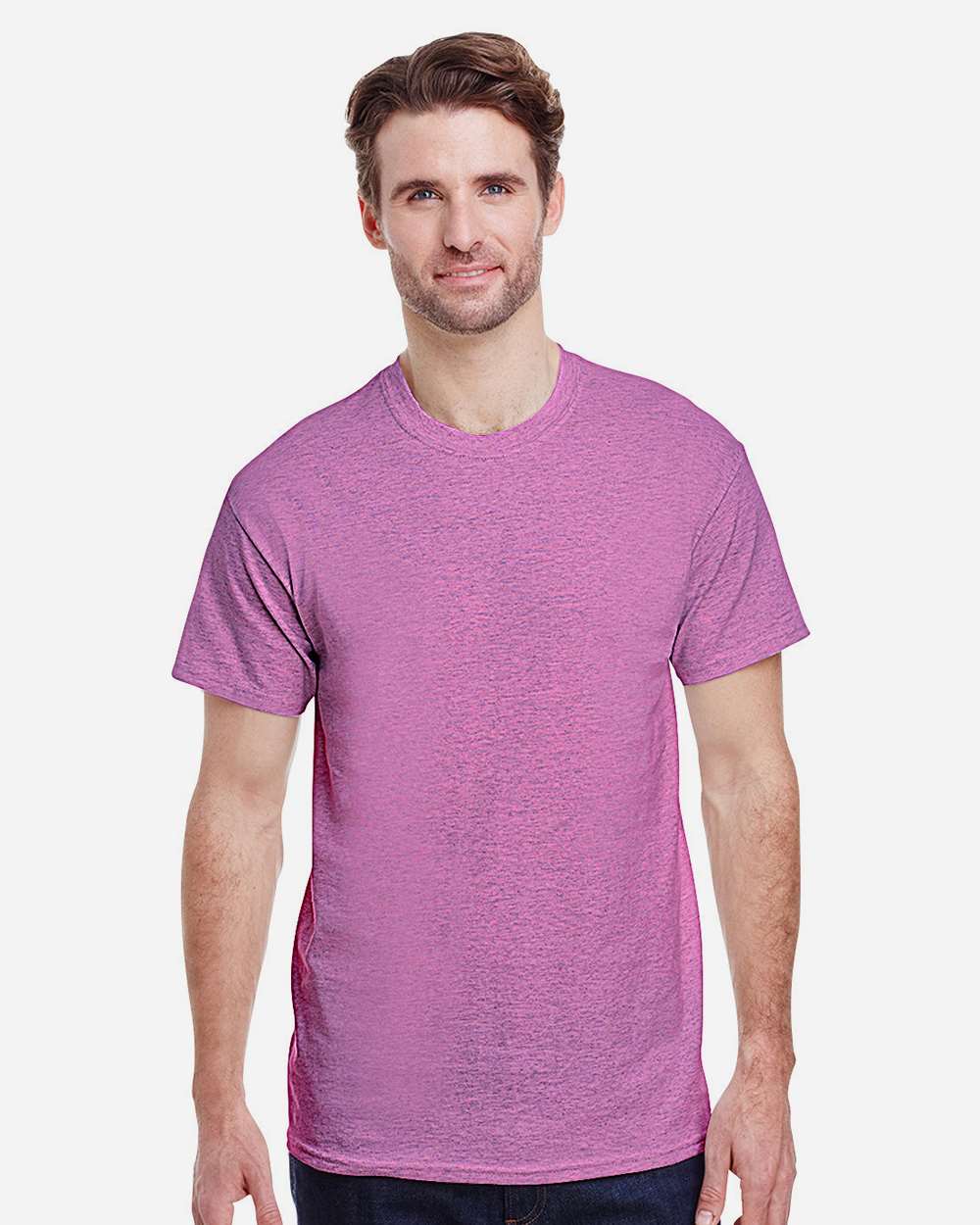 Men's Heavy Cotton™ T-Shirt - OnModelFront - B00060603 - Heather Radiant Orchid