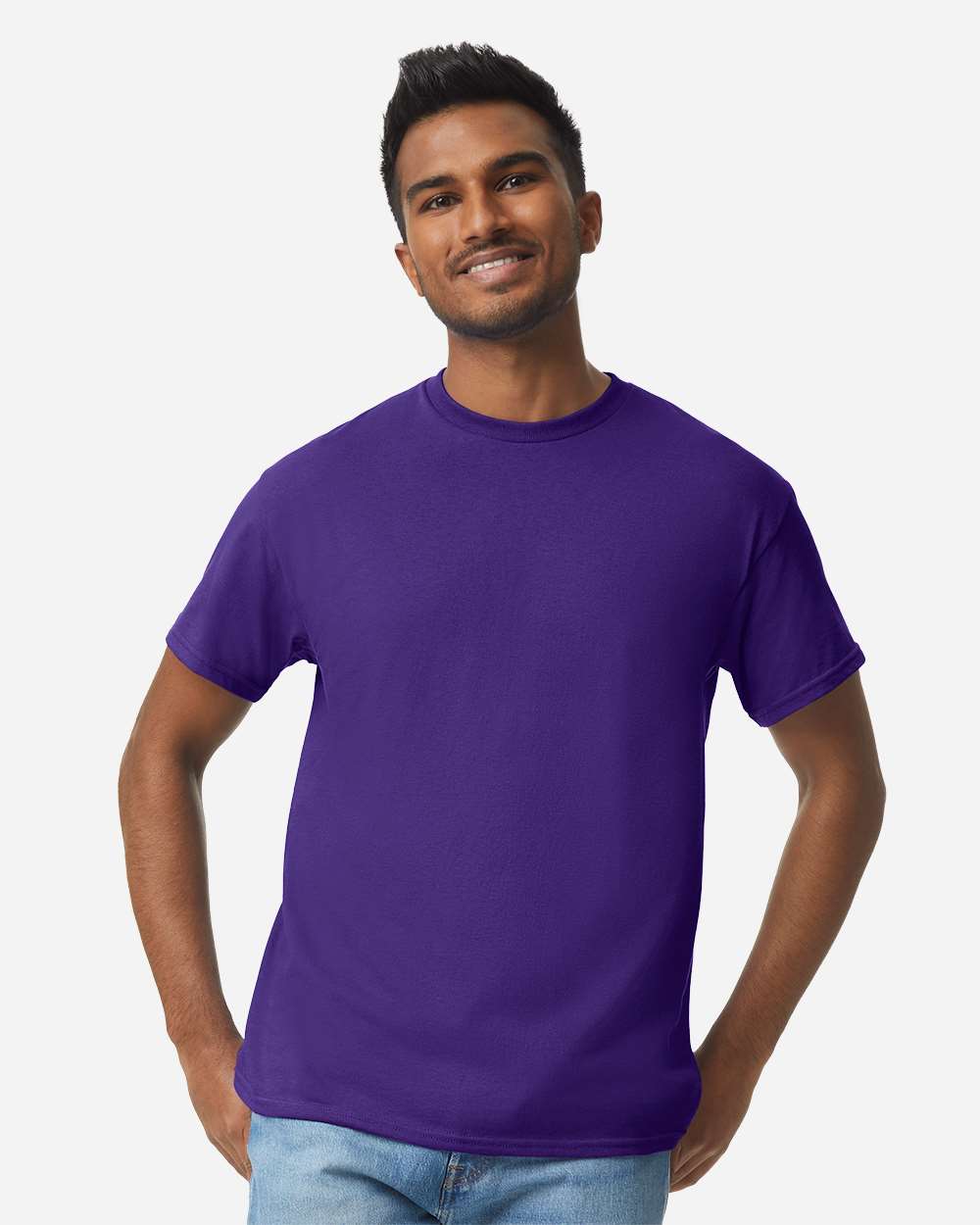 Men's Heavy Cotton™ T-Shirt - OnModelFront - B00060673 - Purple