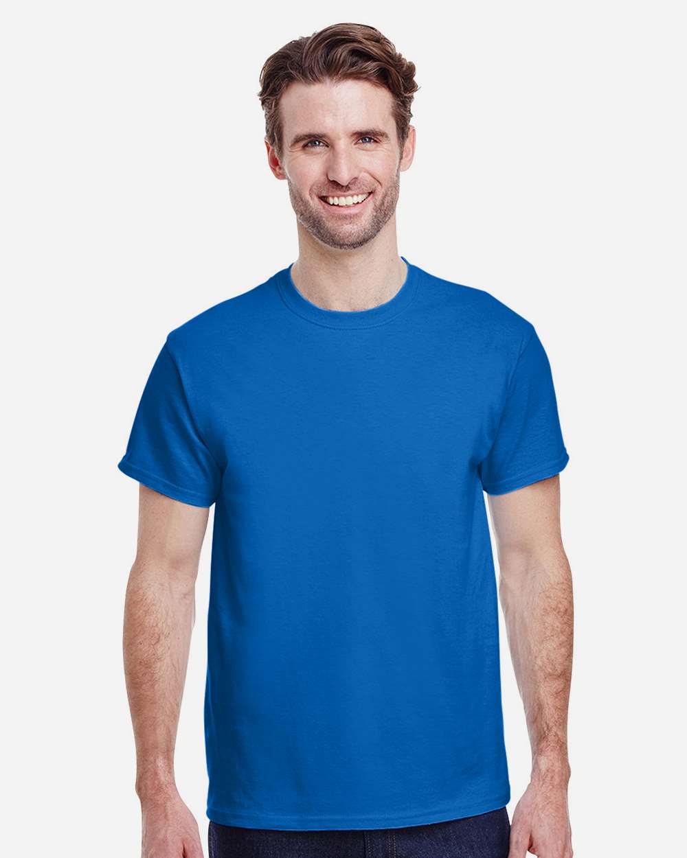 Men's Heavy Cotton™ T-Shirt - OnModelFront - B00060723 - Neon Blue