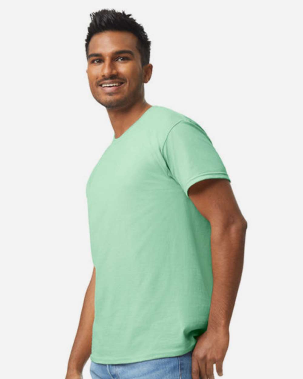 Men's Heavy Cotton™ T-Shirt - OnModelSide - B00060293 - Mint Green